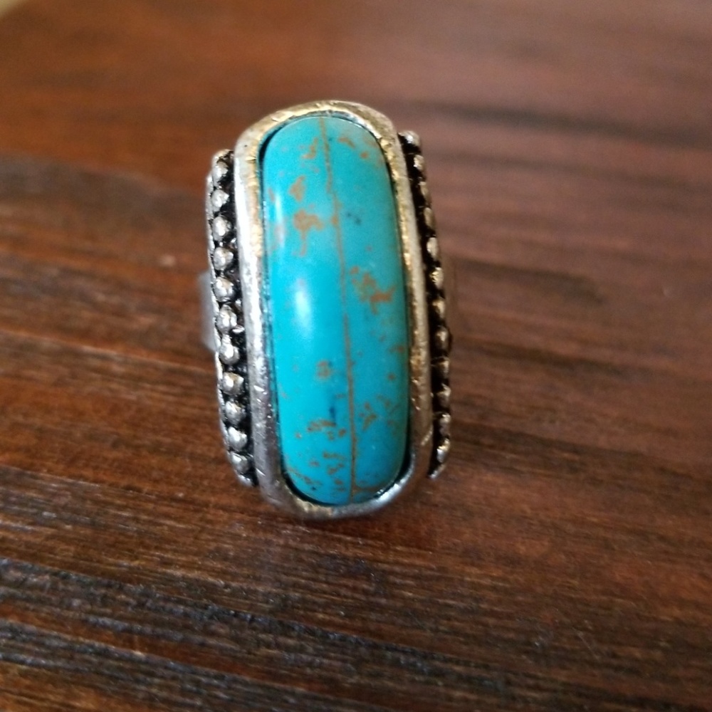 🌱Turquoise statement ring. - Picture 2 of 3